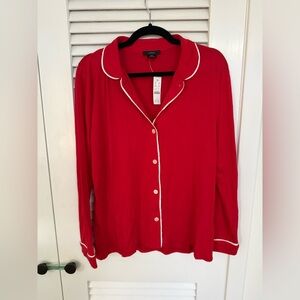 J. Crew Red Pajamas (Top and Pants) with White Trim
